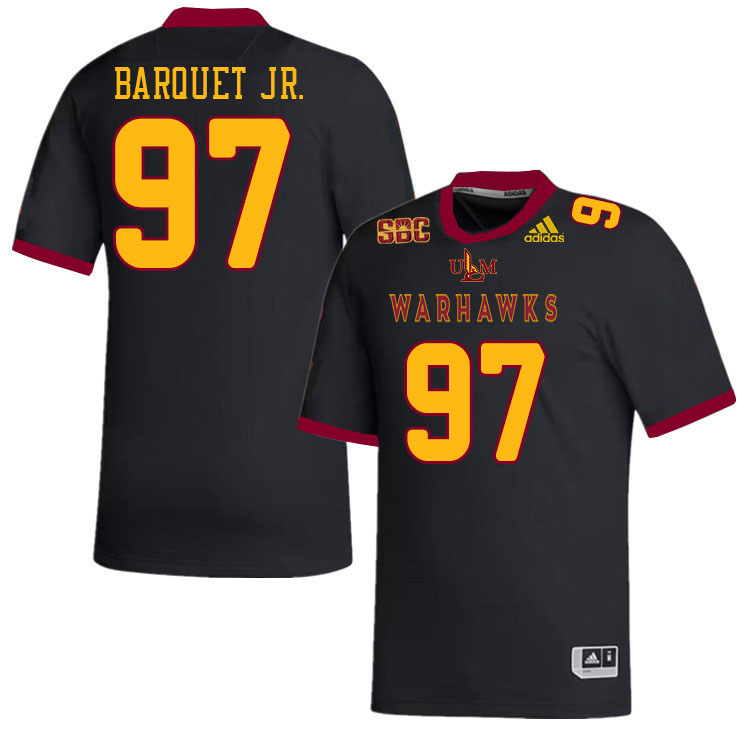 #97 Earl Barquet Jr. Louisiana-Monroe Warhawks College Football Jerseys Stitched-Black